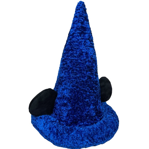 Authentic Disney Mickey Mouse Hat with Ears Blue Plush Fantasia Wizard Tall Cap - Picture 4 of 16